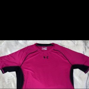 Pink Under Armour Dry Fit Work Out Muscle Shirt